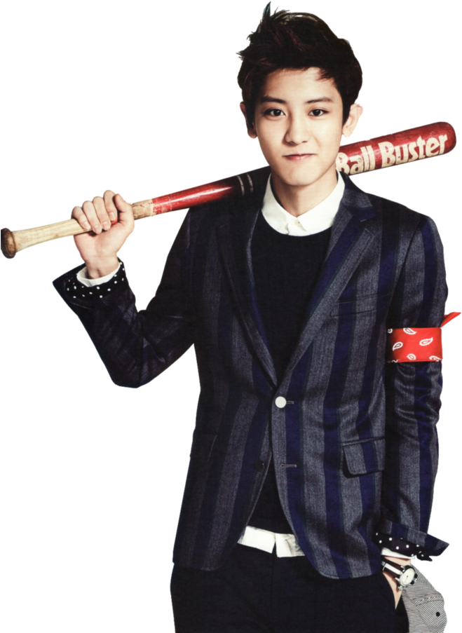 Stylish Man With Baseball Bat