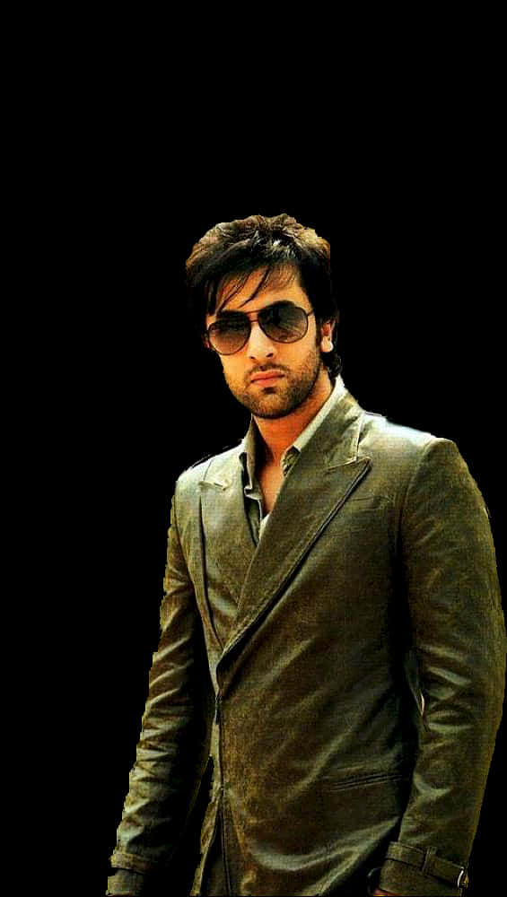 Stylish Manin Sunglassesand Suit PNG with transparent background