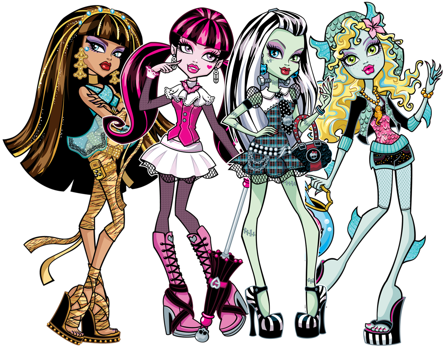 Stylish Monster Girls Illustration