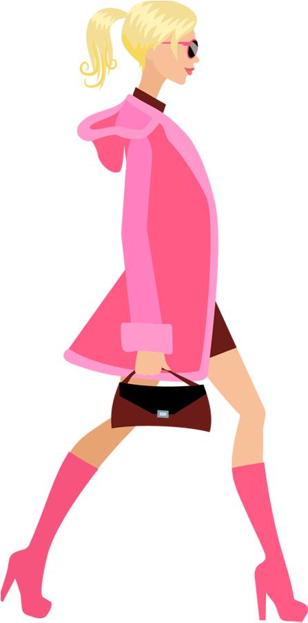 Fashion Shopping Clipart Png - Fashion Girl Cartoon Png, Transparent Png PNG with transparent background