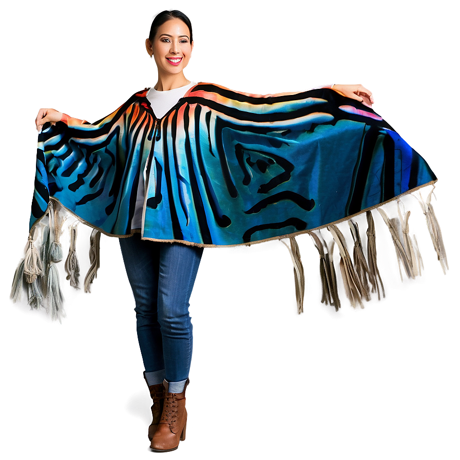 Stylish Poncho Wrap Png 06272024