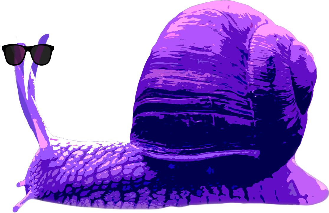 Stylish Snail Wearing Sunglasses PNG with transparent background