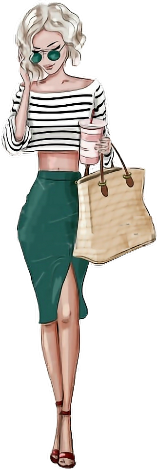 Shop Tumblr Sticker By - Fashion Blonde Girl Illustration, HD Png Download PNG with transparent background