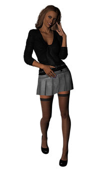 Stylish Woman Posingin Dark Background PNG image with a transparent background, free high-resolution download