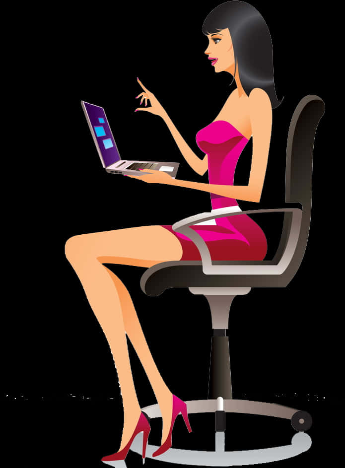 Stylish Woman Using Laptop