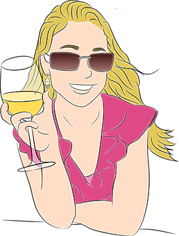 Stylish Woman With Wine Glass