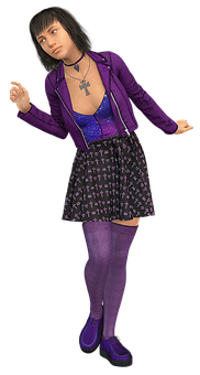 Stylish Womanin Purple Outfit