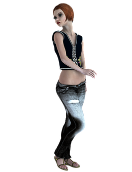 Stylish3 D Model Girl Pose