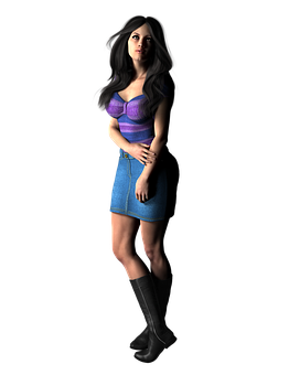 Stylish3 D Rendered Woman