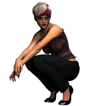 Stylish3 D Rendered Woman Sitting