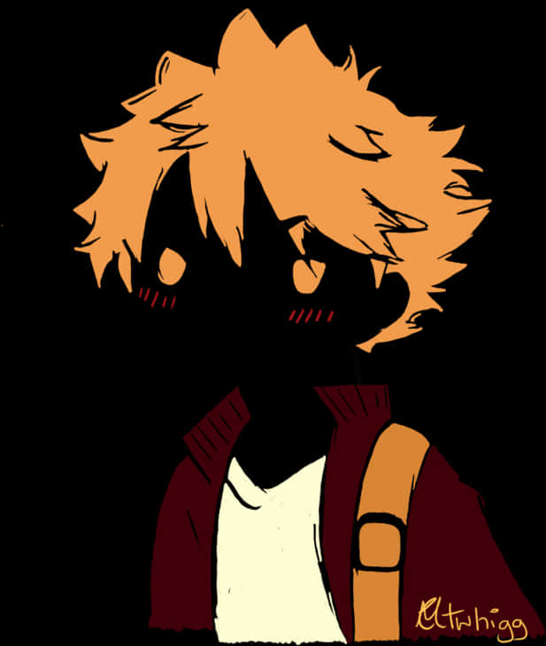 Stylized Anime Character Silhouette