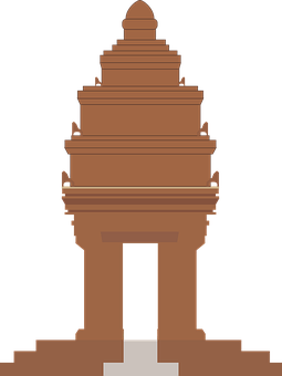 Stylized Asian Pagoda Illustration PNG with transparent background