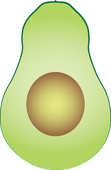 Stylized Avocado Illustration PNG with transparent background