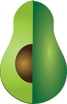 Stylized Avocado Illustration PNG with transparent background