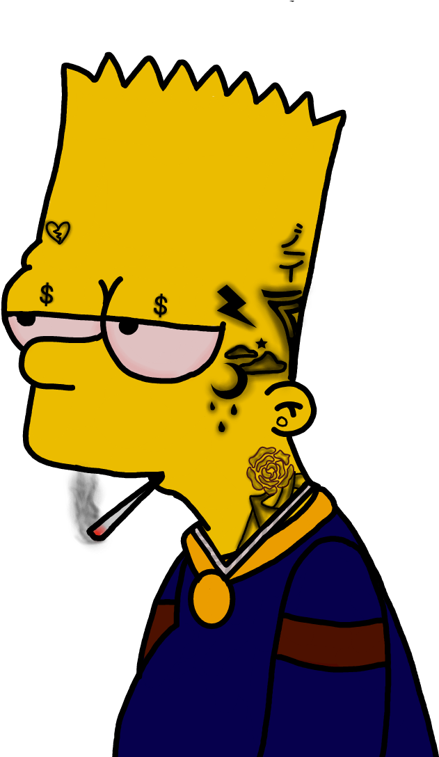 Stylized Bart Simpson Gangster Look