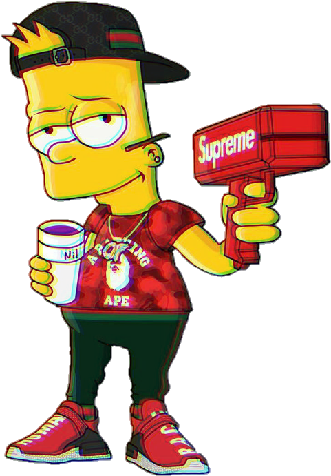 Stylized Bartwith Supreme Gunand Hype Brands