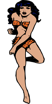 Stylized Beachwear Fashion Illustration PNG with transparent background
