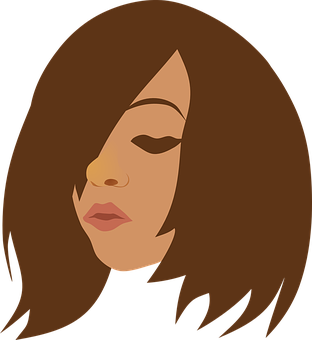 Stylized Beauty Profile Illustration PNG with transparent background