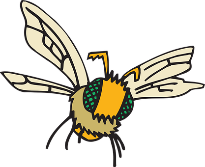 Stylized Bee Illustration PNG with transparent background