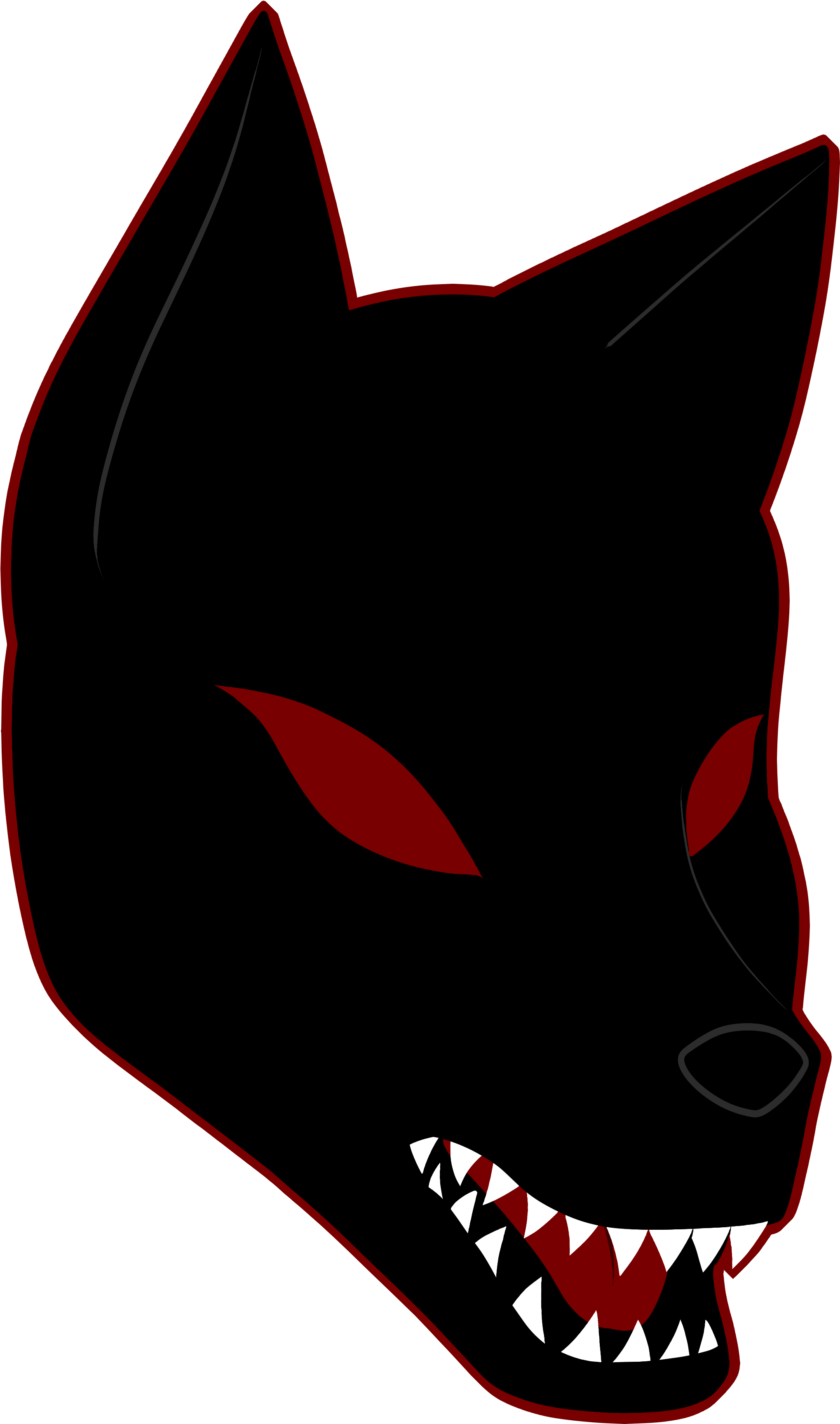 Stylized Black Fox Head Graphic