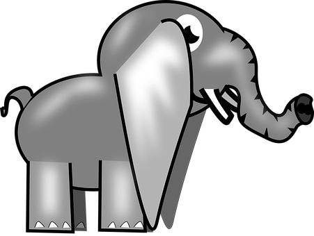 Stylized Blackand White Elephant