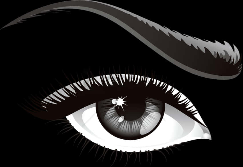 Stylized Blackand White Eye Illustration