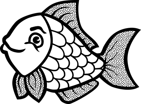 Stylized Blackand White Fish Illustration