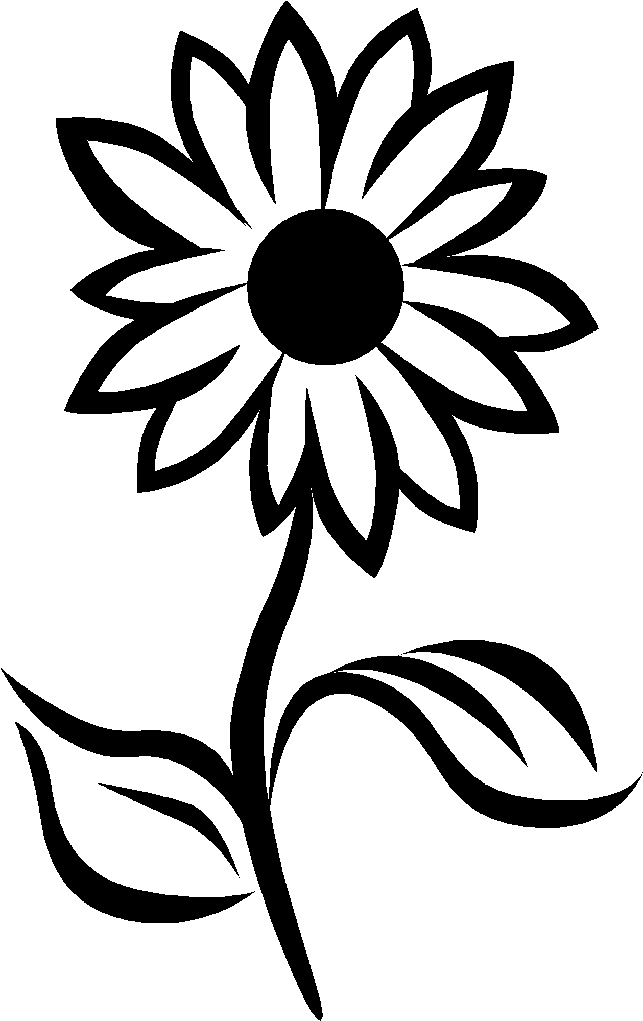 Stylized Blackand White Flower