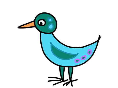 Stylized Blue Bird Illustration