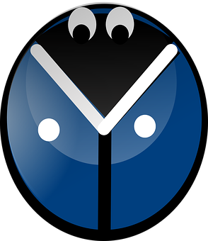 Stylized Blue Bug Icon PNG with transparent background