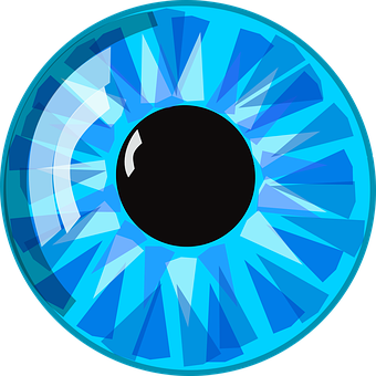 Stylized Blue Eye Graphic PNG with transparent background