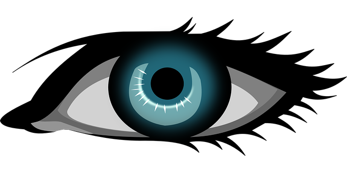 Stylized Blue Eye Graphic PNG with transparent background