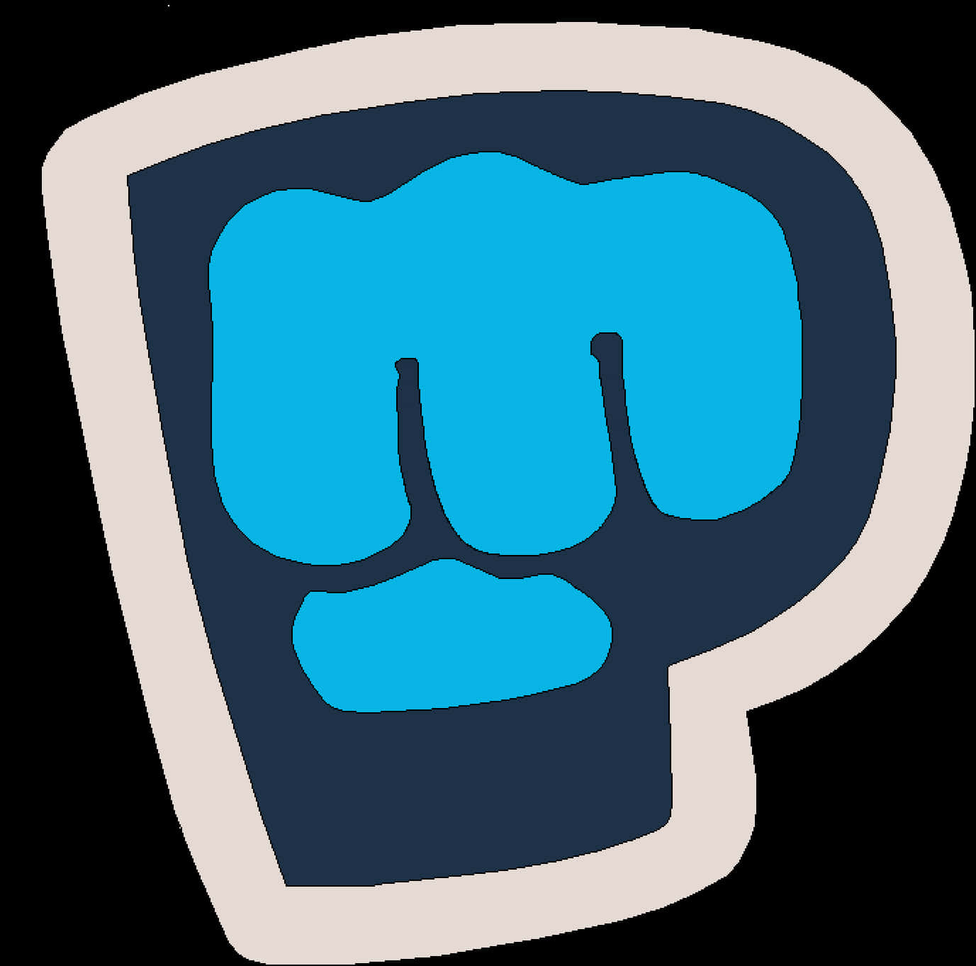 Stylized Blue Fist Icon