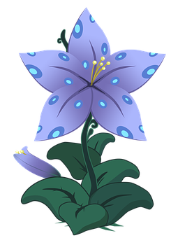 Stylized Blue Flower Illustration