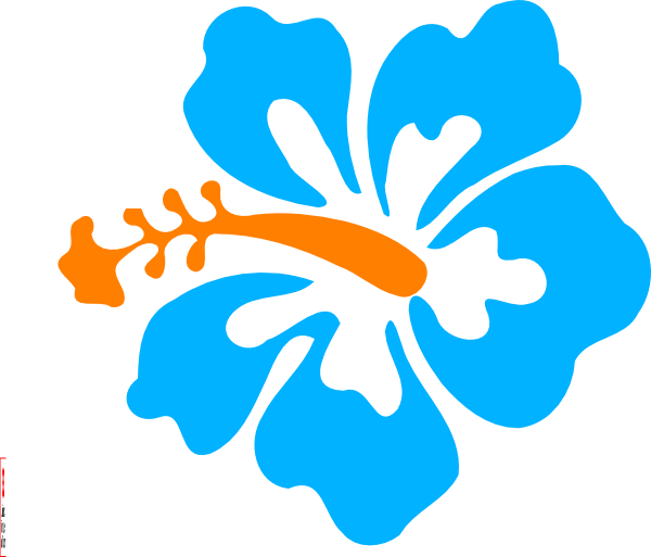 Stylized Blue Hibiscus Graphic PNG with transparent background