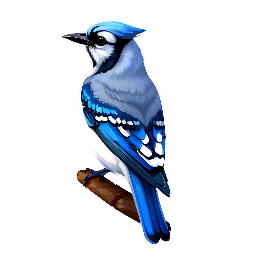 Stylized Blue Jay Graphic Png 34