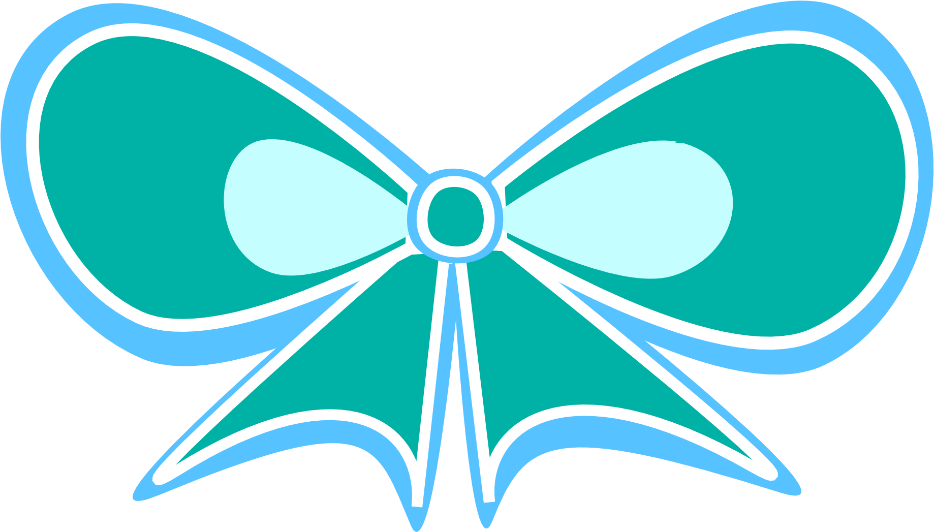 Stylized Blue Ribbon Bow Graphic