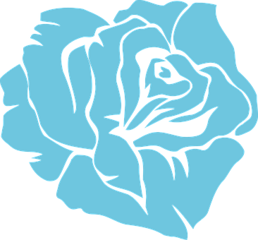 Stylized Blue Rose Graphic PNG with transparent background