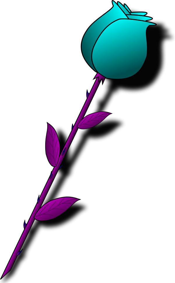 Stylized Blue Rose Vector