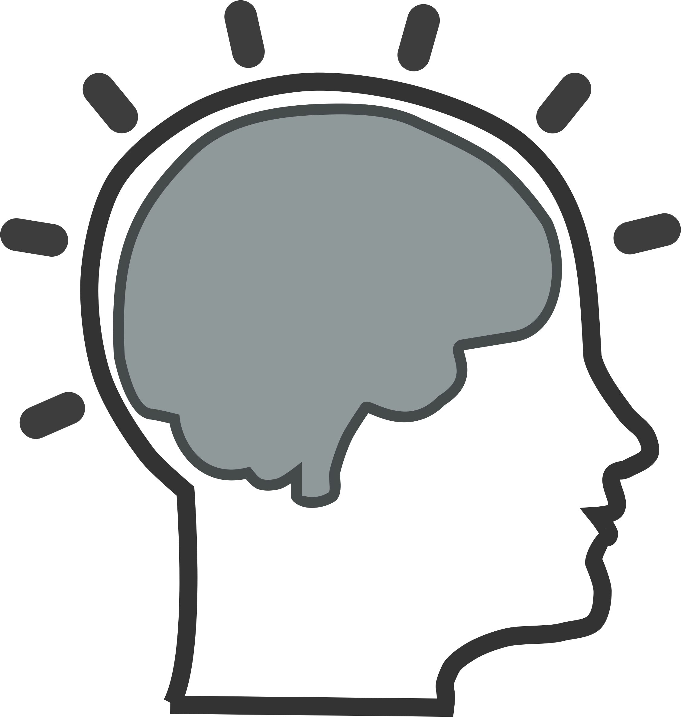 Stylized Brain Outline Clipart