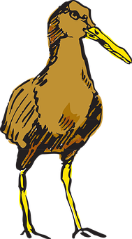Stylized Brown Bird Illustration PNG with transparent background