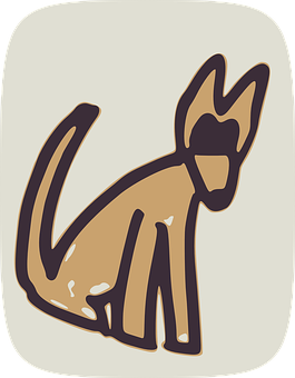 Stylized Brown Dog Illustration PNG with transparent background