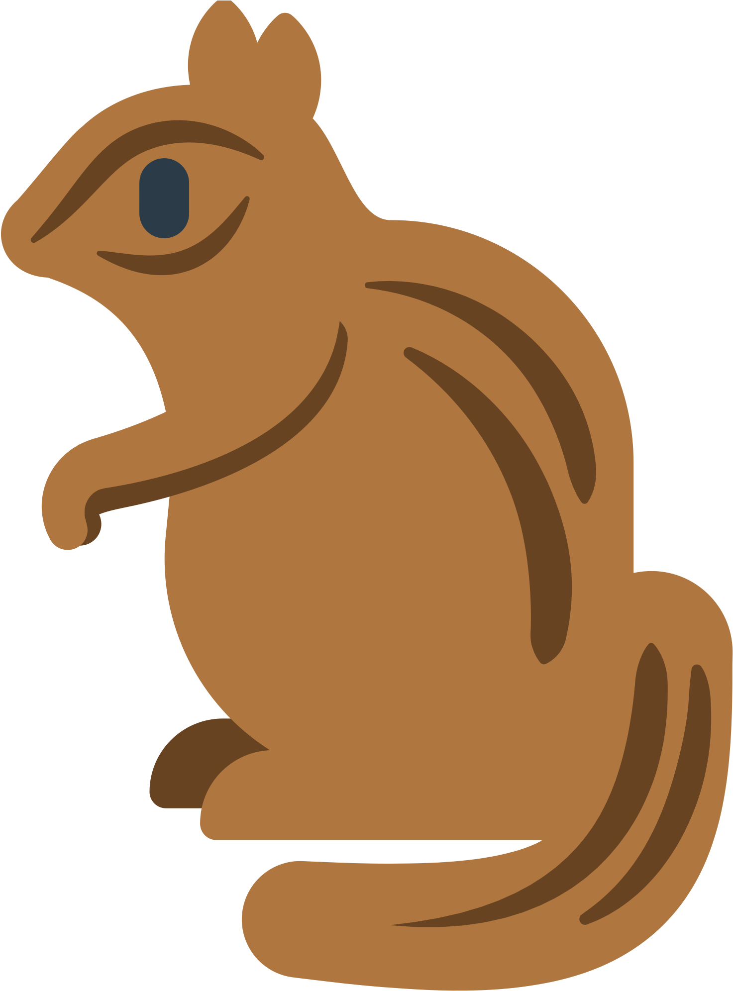 Stylized Brown Squirrel Graphic PNG with transparent background