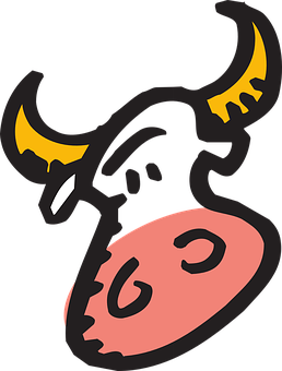 Stylized Bull Graphic PNG with transparent background