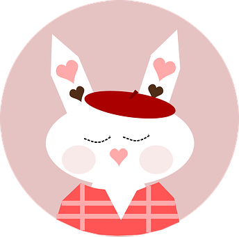 Stylized Bunny Artwork PNG with transparent background