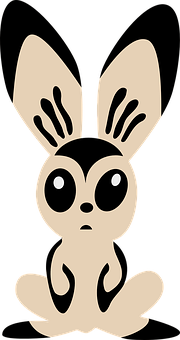 Stylized Bunny Graphic PNG with transparent background