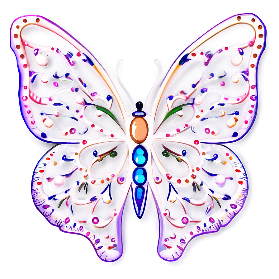 Stylized Butterfly Outline Png 66