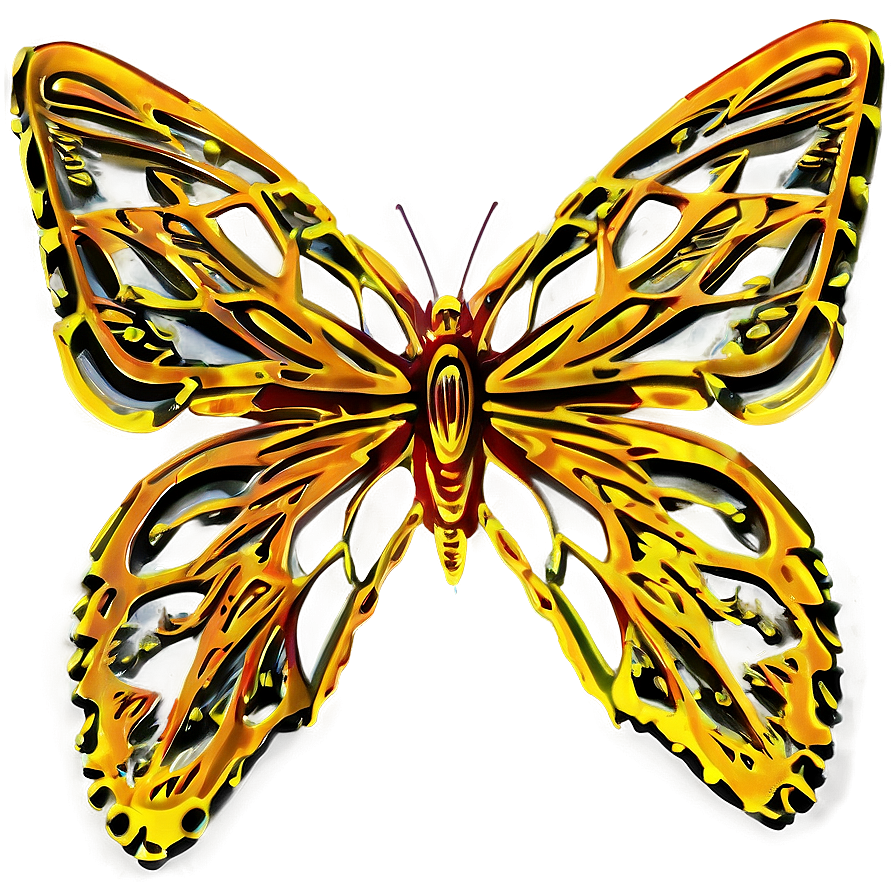 Stylized Butterfly Outline Png Ewm6