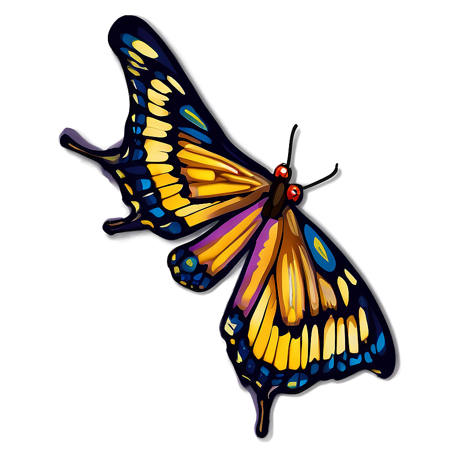 Stylized Butterfly Outline Png Hum