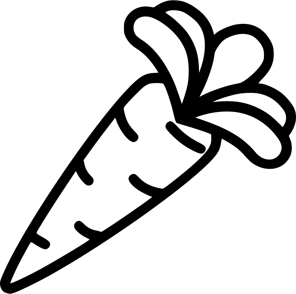 Stylized Carrot Outline Graphic